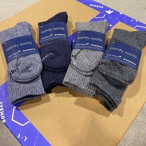 [4 Pairs] BNWT BOMBAS x Virgin Atlantic Calf Socks LARGE - Grey